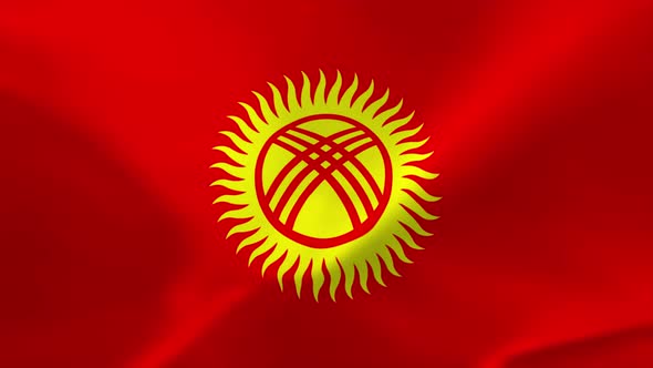 Kyrgyzstan Waving Flag Animation 4K Moving Wallpaper Background