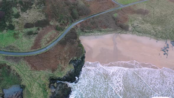 Aerial View of Kinnagoe Bay in County Donegal, Ireland