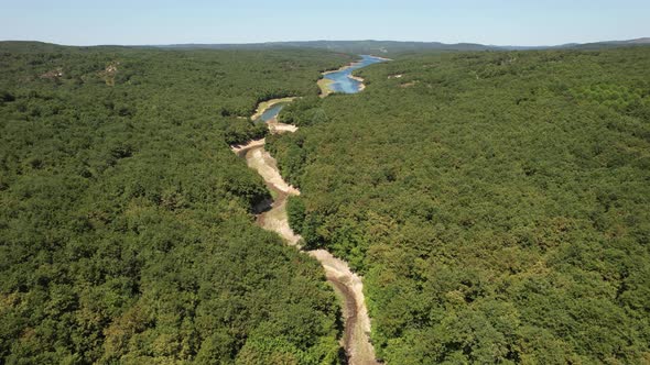 Aerial Dried Up River