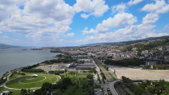 Aerial City and Clouds