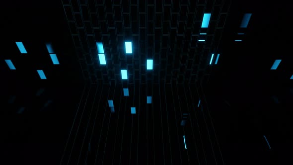 VJ Loop Animation of Blue Running Lines