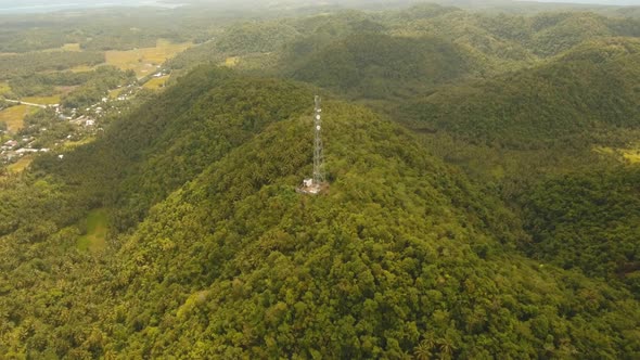 Telephone Signal Tower in Mountains