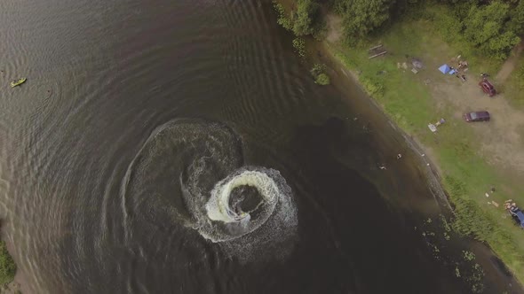 Girl on the Jet Ski in the River