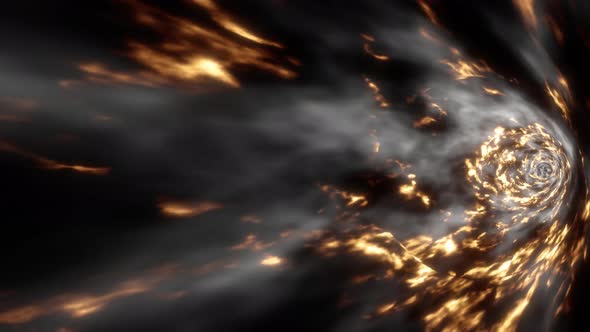 Abstract Fire Storm Tornado Tunnel 4K 02(Side View)