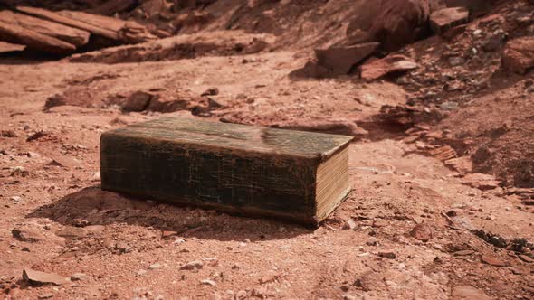 Old Book in Red Rock Desert