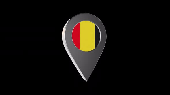 3d Animation Map Navigation Pointer With Flag Of Besancon (France) With Alpha Channel - 2K