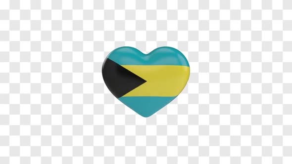 Bahamas Flag on a Rotating 3D Heart