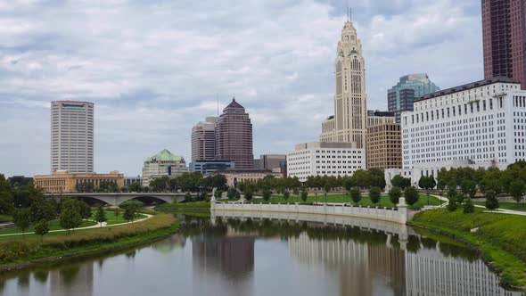 Cloudy Columbus, Ohio Skyline