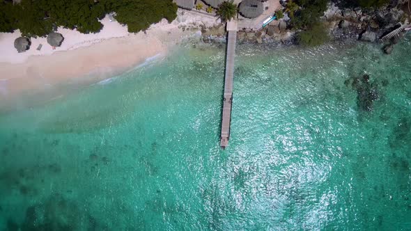 Playa Lagun Beach Cliff Curacao Beautiful Tropical Bay with White Sand and Blue Ocean Curacao