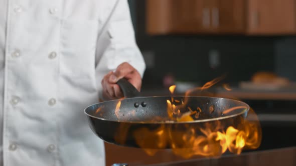 Flaming stir-fry in super slow motion, shot with Phantom Flex 4K camera.