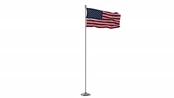 United States Looping Of The Waving Flag Pole With Alpha alt