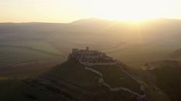 Aerial view of Spissky Castle in Spisske Podhradie, Slovakia