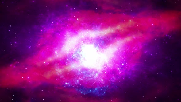 4K Camera flying through a purple Blue Hole nebula constellation.