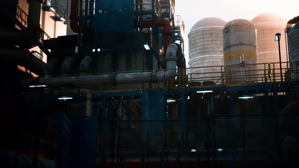 Oil and Gas Refinery at Twilight alt