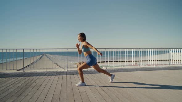 Woman Doing Explosive Leg Exercises Outdoor