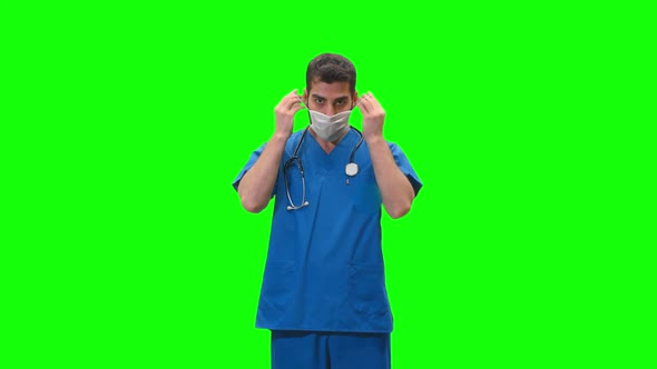 Male Doctor or Nurse Green Screen