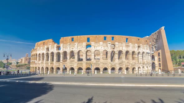 The Colosseum or Coliseum Timelapse Hyperlapse, Also Known As the Flavian Amphitheatre in Rome