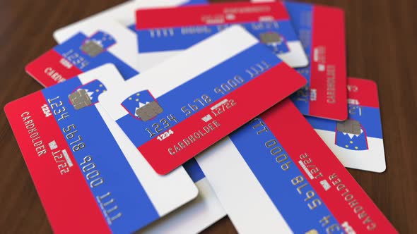 Credit Cards with Flag of Slovenia