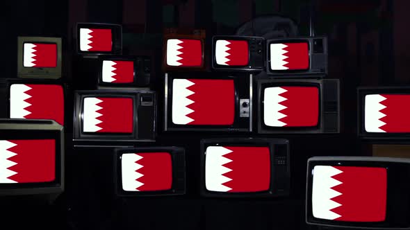 Flags of Bahrain and Retro TVs.