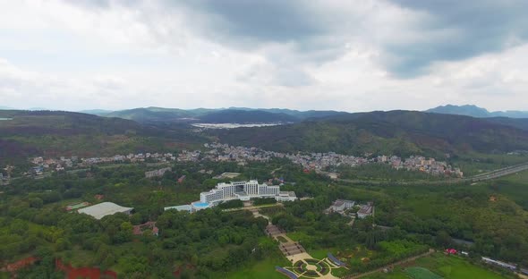 4K Aerial Photography Of Kunming Dianchi Lake National Nature Reserve Mountain Forest Lake