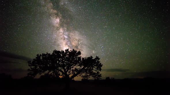 Dark to light time lapse of the Milky Way moving across the sky