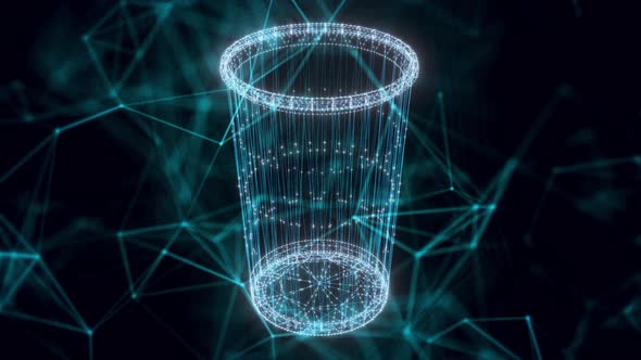 Plastic Cup Hologram Close Up 4k