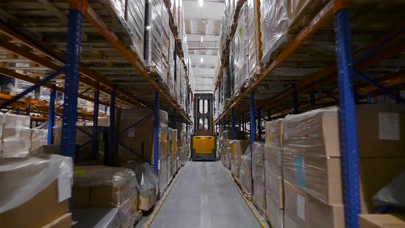 A Huge Warehouse Filled with Packed Pallets