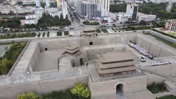 Chinese Style City Wall, Aerial Asia