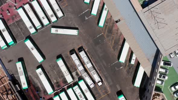 Municipal Bus terminal, Top down aerial view.