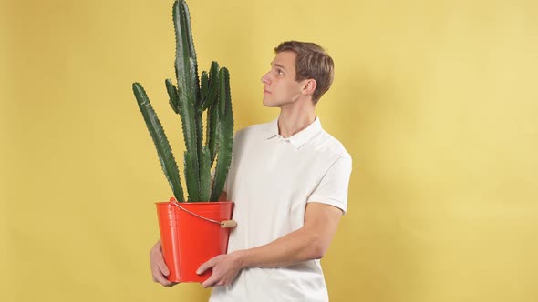 Portrait of Pleasant Young Caucasian Delivery Man, Courier