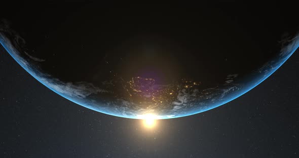 Animation of Earth in space 4k