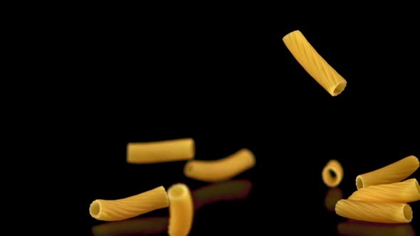 Super Slow Motion of the Dry Cannelloni Pasta Drops