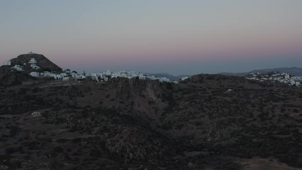 Wide View of Greek Island Milos at Dusk