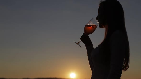 Female Blogger Takes Pictures of a Glass of Cocktail in a Cafe with Her Phone