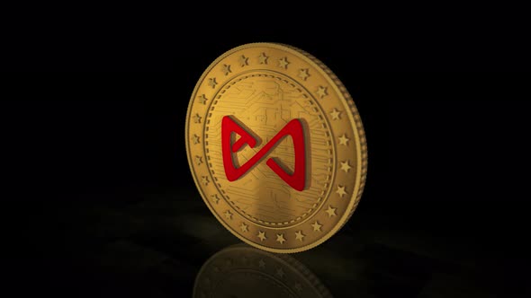 Axie AXS cryptocurrency golden coin 3d