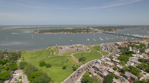 Aerial View of St Augustine - Oldest City in the USA