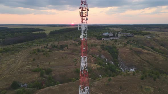 Telecommunication Tower of 4G and 5G Cellular or Base Transceiver Station