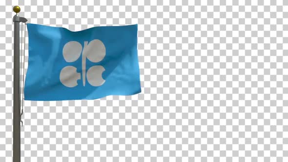 OPEC Flag on Flagpole with Alpha Channel - 4K