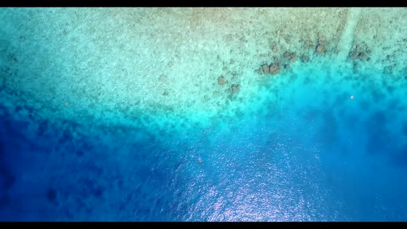 Aerial view travel of paradise lagoon beach trip by turquoise water and white sandy background of a 