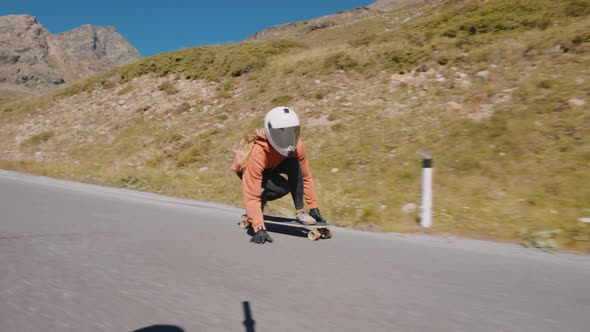 Cinematic downhill longboard session