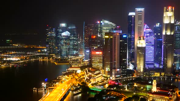 Time lapse of Building in Singapore city