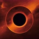 Black Hole with post-apocalyptic orange background in deep space. Mysterious universe. Epic galaxy - VideoHive Item for Sale