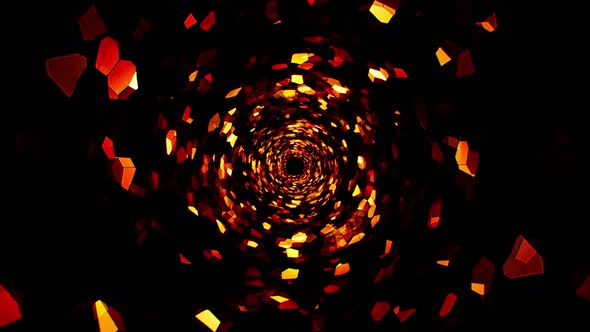 Fire Mosaic Swirl Tunnel Loop 4K