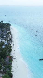 Vertical Video of the Ocean Near the Coast of Zanzibar Tanzania