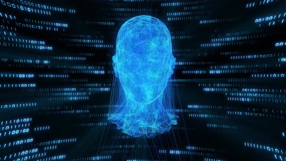 Ai Face artificial intelligence network Ai line circuit technology Data Transfer abstract internet alt