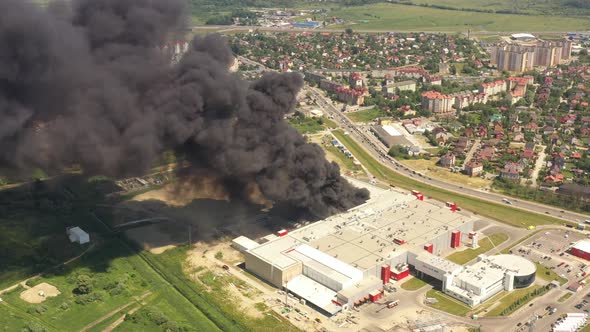 Burning meat processing plant
