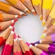 Creative layout made of colored wooden pencils on a white background - VideoHive Item for Sale