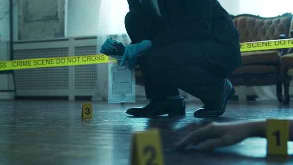 Closeup of a Crime Scene in a Deceased Person's Home.