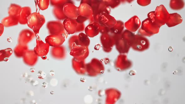 Super Slow Motion Grain Pomegranate Rise Up