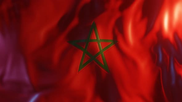Morocco Flag with Edge Bump